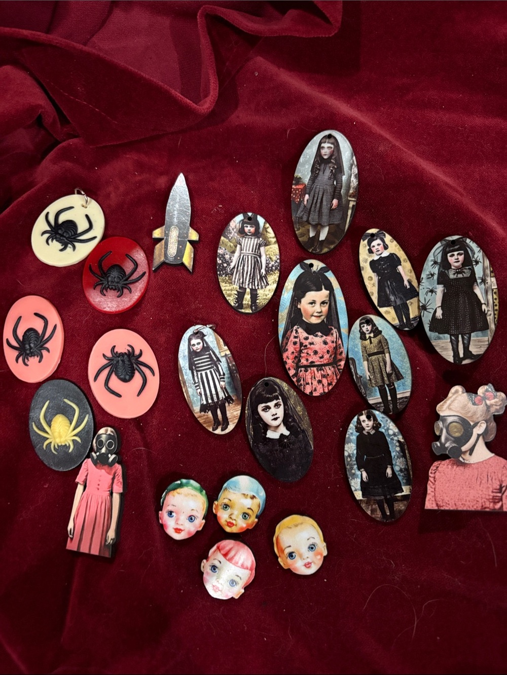 Wooden and plastic charms oddities